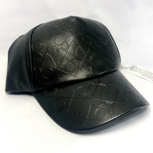 Disney Other - Walt Disney World 50th Anniversary Logo Black Baseball Cap Hat Faux Leather NEW